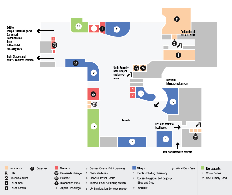 gatwick airport south terminal map Gatwick South Terminal Maps Gatwick Airport Guide