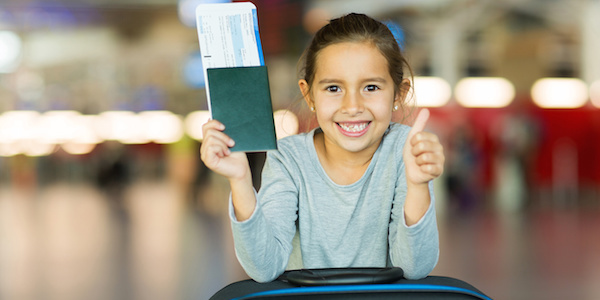 Child going through the airport for the first time