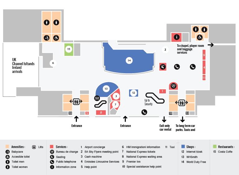 North Terminal Gatwick Map Gatwick North Terminal Maps   Gatwick Airport Guide