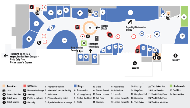 Gatwick Map North Terminal Gatwick North Terminal Maps   Gatwick Airport Guide