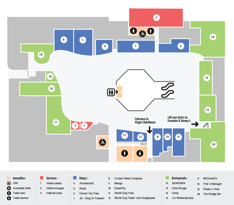 gatwick airport south terminal map Gatwick South Terminal Maps Gatwick Airport Guide