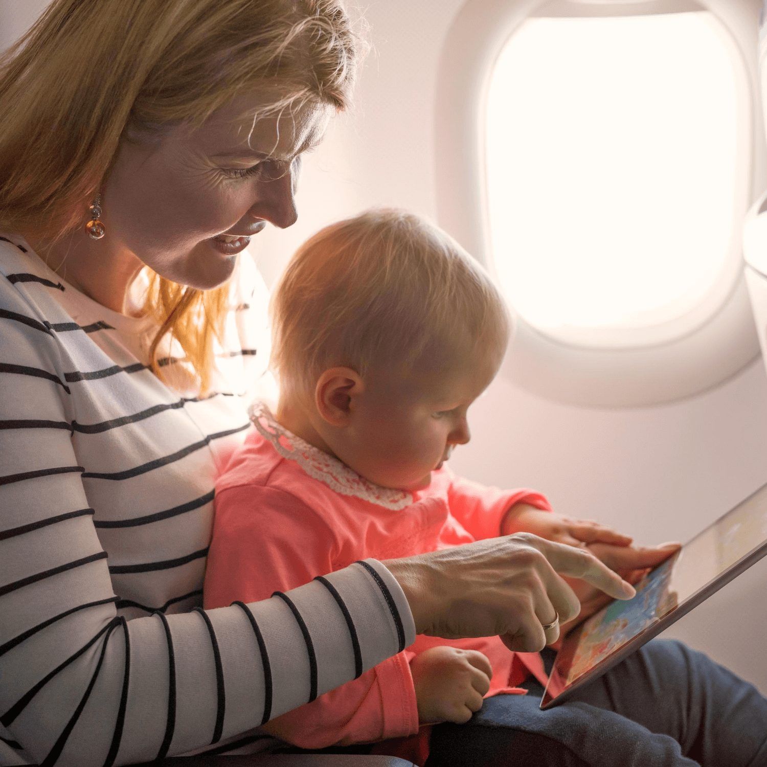 Gatwick Airport Children's Facilities  - infant on plane